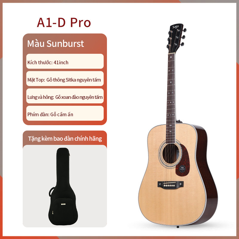 Đàn Guitar Acoustic Saga A1D Pro